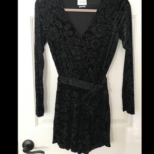 Black velvet romper